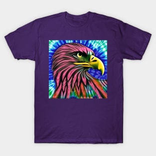 Tie-Dye Eagle Head Painting T-Shirt